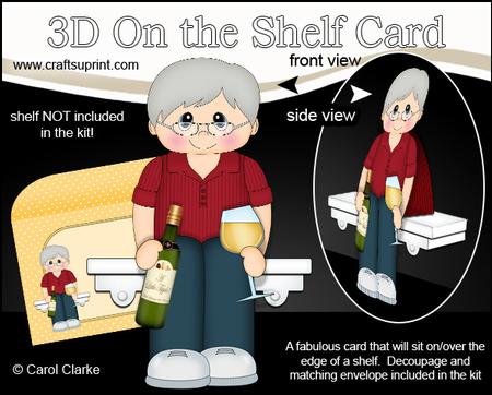 3D on the Shelf Card Kit - White Wine Old Man Johnnie