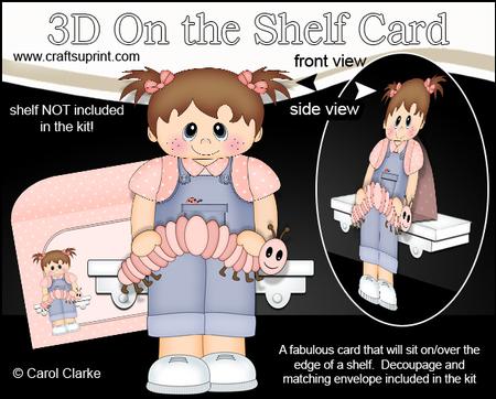 3D on the Shelf Card Kit - Little Toddler Beah's Caterpillar