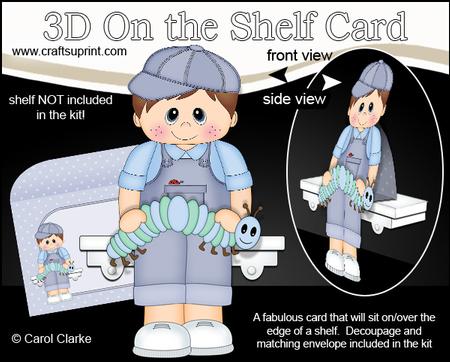 3D on the Shelf Card Kit - Little Toddler Elias' Caterpillar