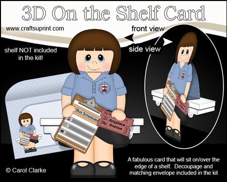 3D on the Shelf Card Kit - Little Bus Driver Kathern