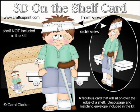 3D on the Shelf Card Kit - Oops Ouch Get Well Graham