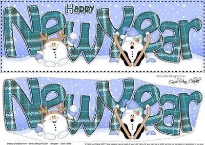 Large Dl New Year Snowball Sam 3D Decoupage