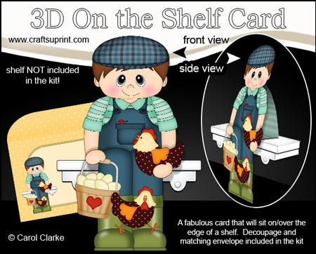 3D on the Shelf Card Kit - Little Chicken Farmer Gyles