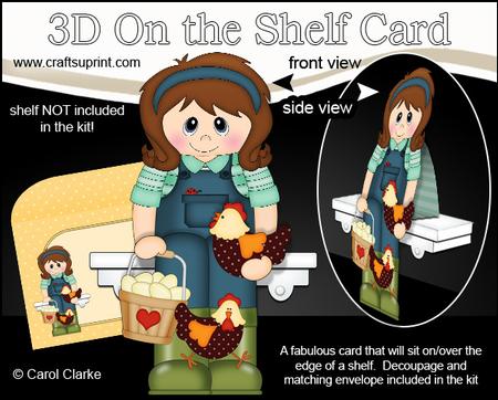 3D on the Shelf Card Kit - Little Chicken Farmer Jacq