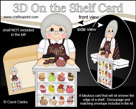 3D on the Shelf Card Kit - the Coffee Shop Old Lady Tabetha
