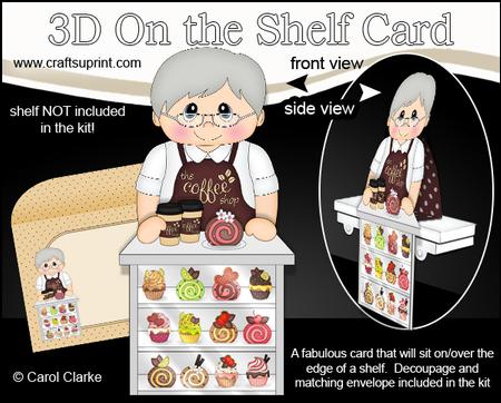 3D on the Shelf Card Kit - the Coffee Shop Old Man Sylvester