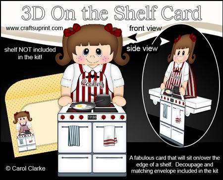3D on the Shelf Card Kit - Cute Little Cook Katheryn