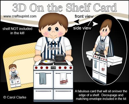 3D on the Shelf Card Kit - Cute Little Cook Gregg