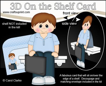 3D on the Shelf Card Kit - Portfolio Case Boy Barney
