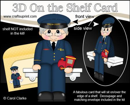 3D on the Shelf Card Kit - Little Engine Driver Terence