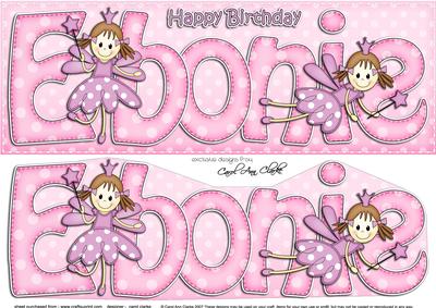 Large Dl Birthday Ebonie Fairies 3D Decoupage