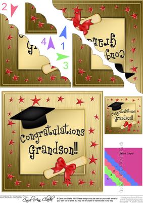 Grandson Congratulations Graduation Scallop Corner