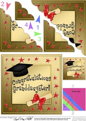 Granddaughter Congratulations Graduation Scallop Corner
