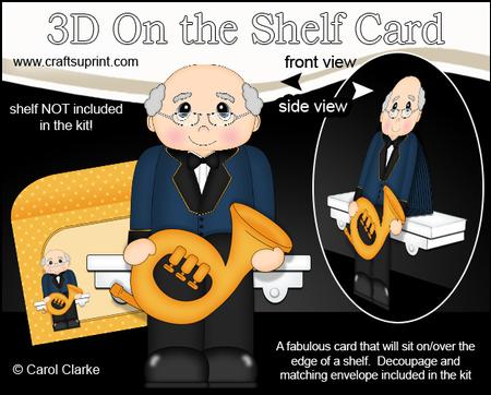 3D on the Shelf Card Kit - Little French Horn Player Todd