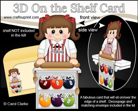 3D on the Shelf Card Kit - Little Bake Off Girl Tiffani