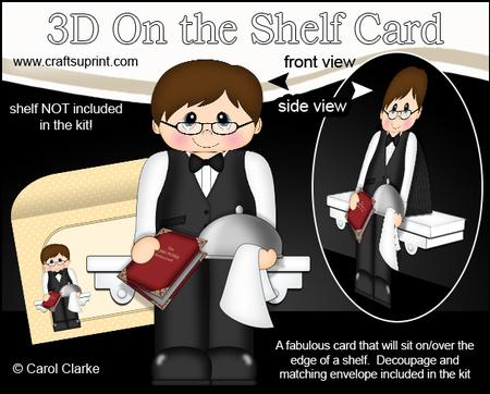 3D on the Shelf Card Kit - Posh Nosh Waiter Carter