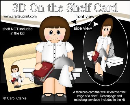 3D on the Shelf Card Kit - Posh Nosh Waitress Cassy