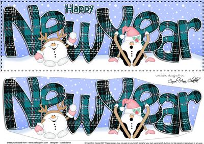 Large Dl New Year Snowball Sam 3D Decoupage