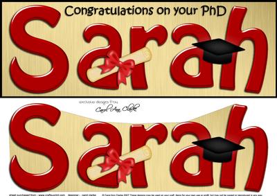 Large Dl Graduate Congratulations Sarah 3D Decoupage