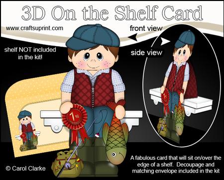 3D on the Shelf Card Kit - Fishing 1st Prize Boy Stephan