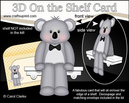 3D on the Shelf Card Kit - Cute Little Koala Bear Kookie