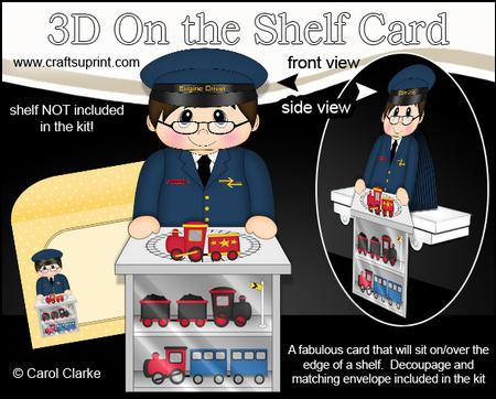 3D on the Shelf Card Kit - Little Train Set Man Nicolas