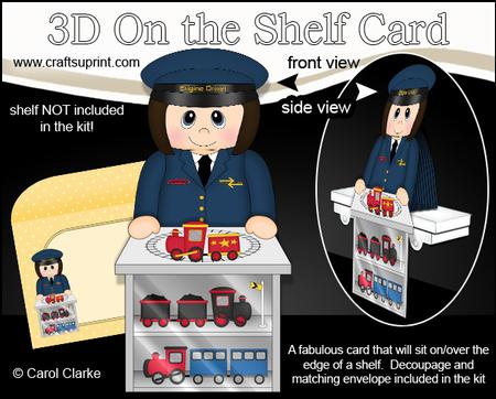 3D on the Shelf Card Kit - Little Train Set Lady Racquel