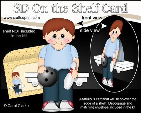 3D on the Shelf Card Kit - 10 Pin Bowling Boy Sheldon