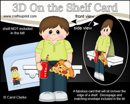 3D on the Shelf Card Kit - Take Away Pizza Night Man Parry