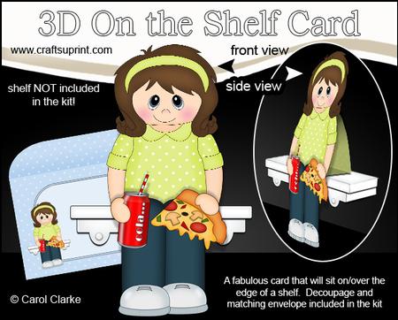 3D on the Shelf Card Kit - Take Away Pizza Night Lady Pansy