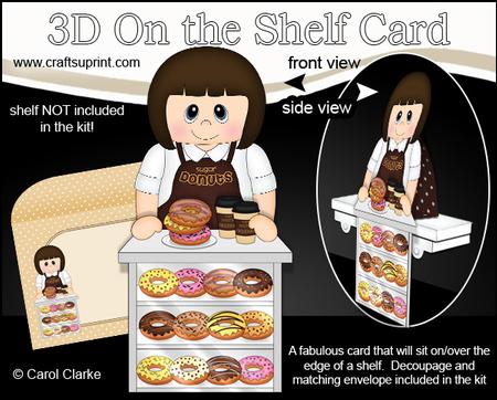 3D on the Shelf Card Kit - Coffee & Donut Shop Rosalind
