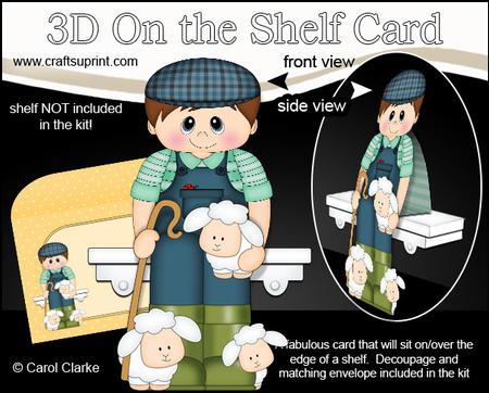 3D on the Shelf Card Kit - Little Sheep Farmer Timothy