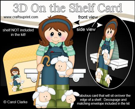 3D on the Shelf Card Kit - Little Sheep Farmer Maryanne