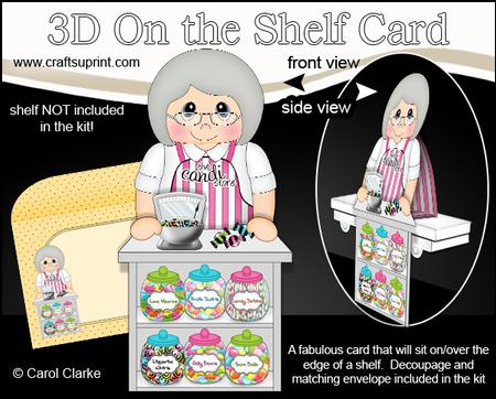 3D on the Shelf Card Kit - Candi Shop Old Lady Gladys