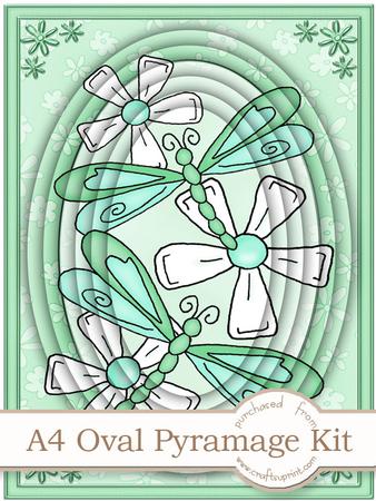 A4 Dreamy Dragonflies in Green Pyramage Kit