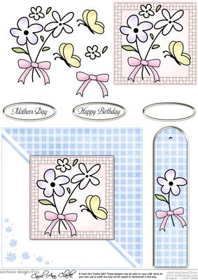 Flowers and Butterfly Quick Card with 3D Decoupage