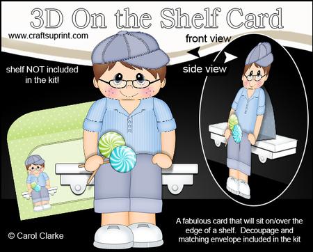 3D on the Shelf Card Kit - Little Lollipop Boy Dillon