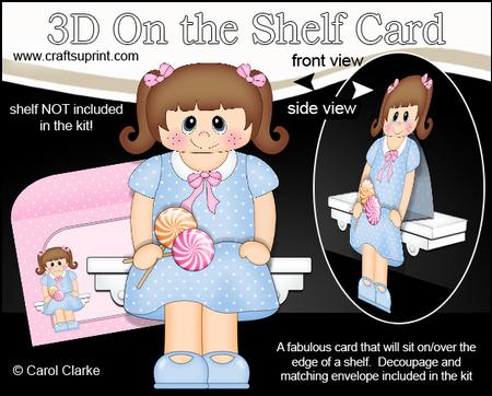 3D on the Shelf Card Kit - Little Lollipop Girl Melodie