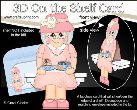 3D on the Shelf Card Kit - Gossip Galz Coffee & Cake Carmen