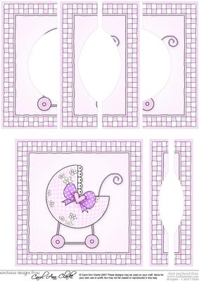 New Baby Girl Quick Card with Circular Side Stacker Topper