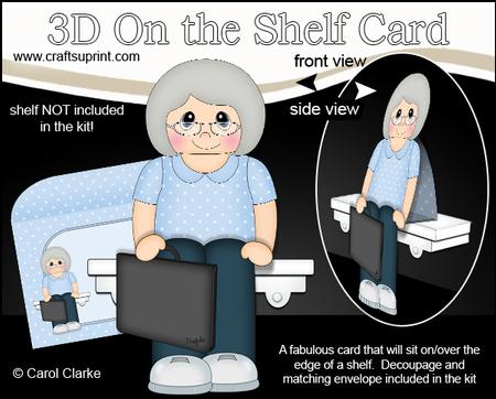 3D on the Shelf Card Kit - Portfolio Case Old Lady Catharine