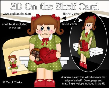 3D on the Shelf Card Kit - Little Chocolate Box Girl Sherry