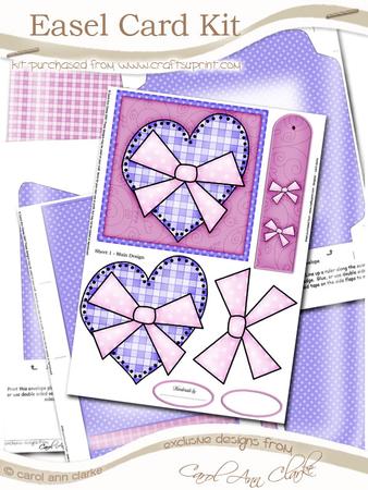 Funky Hearts Easel Card Kit with 3D Decoupage Topper