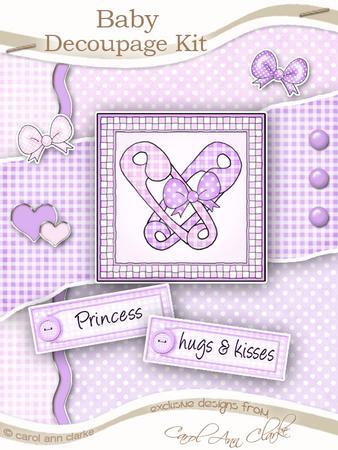 New Baby Girl Kit with 3D Decoupage