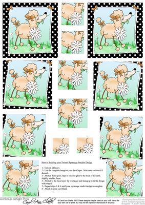 Cute Poodle Twisted Pyramage Sheet