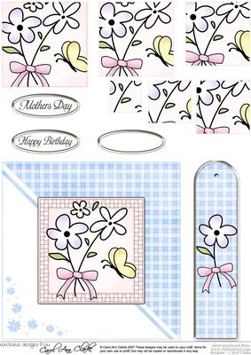 Flowers and Butterfly Quick Card with Pyramage