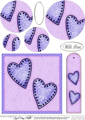 Funky Hearts Quick Card with Circle Pyramage