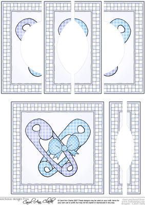 New Baby Boy Quick Card with Circular Side Stacker Topper
