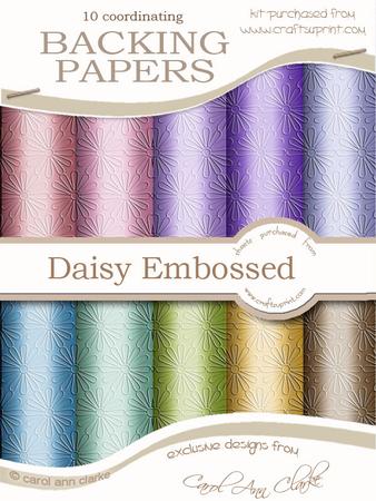 'daisy Embossed' Backing Paper Kit
