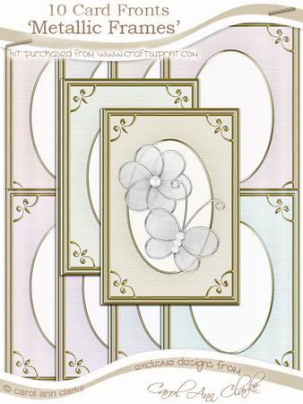 A5 'gold Metallic Frame' Card Fronts Kit